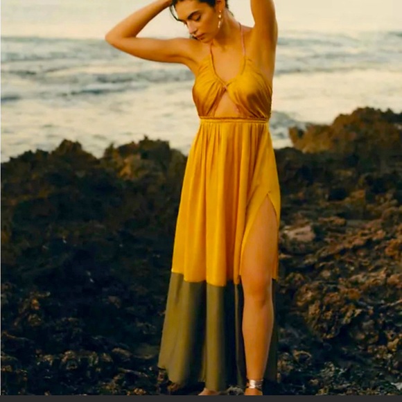Anthropologie Dresses & Skirts - Anthropologie 100% Silk Color Block Maxi Dress Size: 12